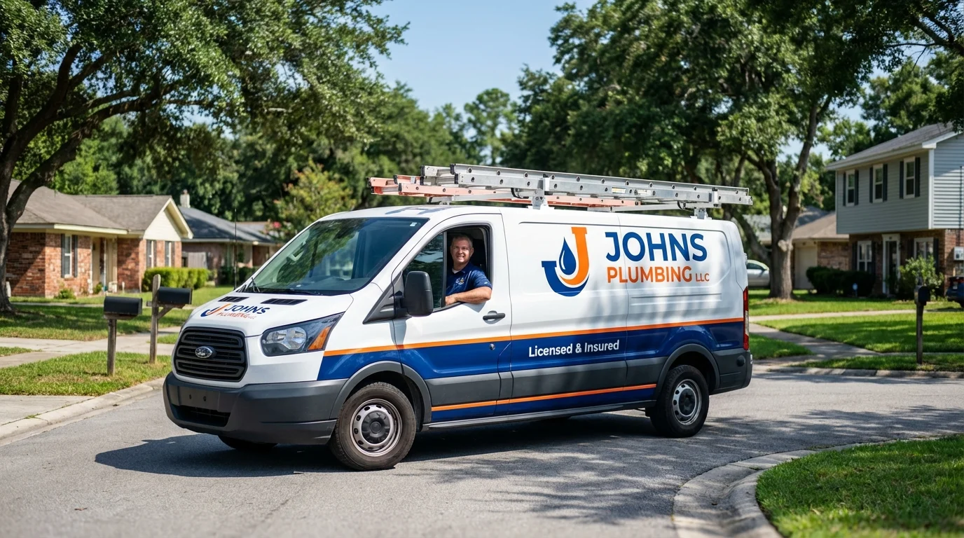 Johns Plumbing LLC service van in Sioux Falls, SD