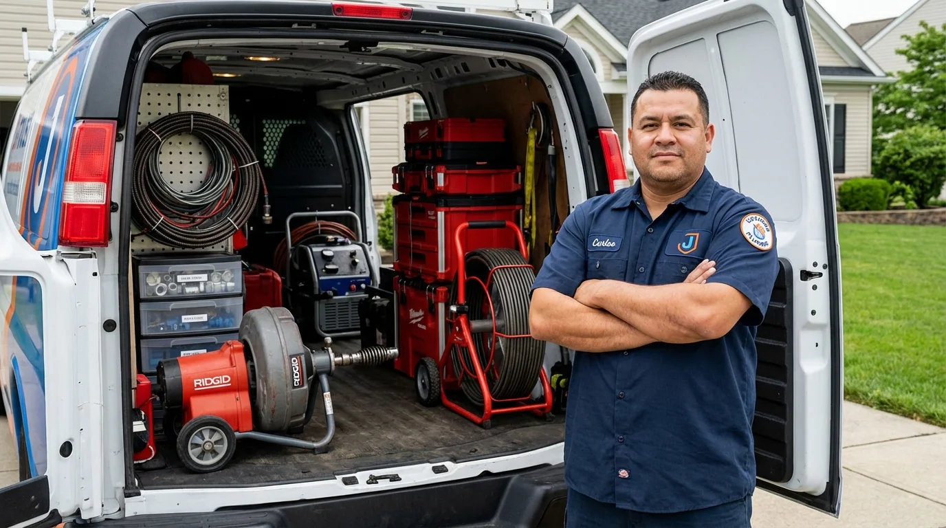Professional drain cleaning equipment and Johns Plumbing LLC plumber in Sioux Falls