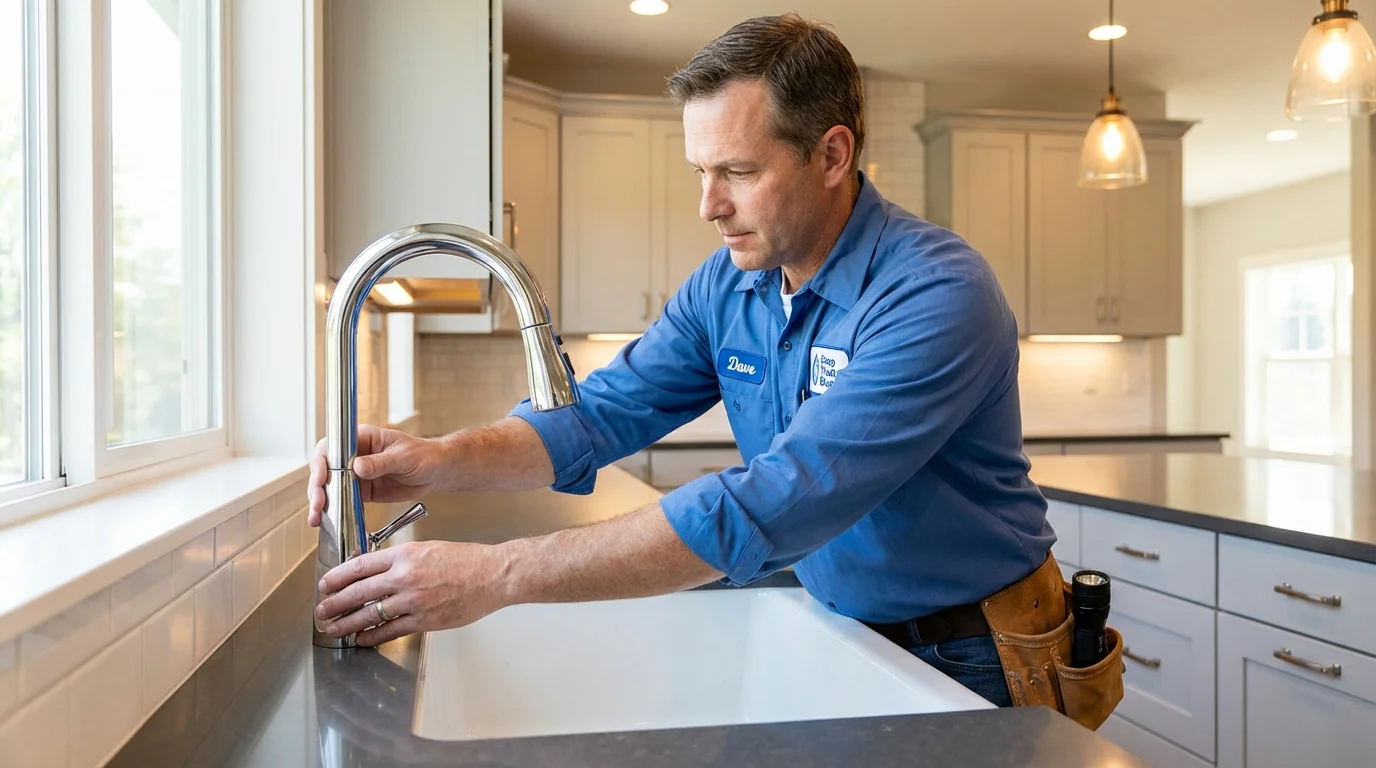 Kitchen faucet installation by Johns Plumbing LLC in Sioux Falls
