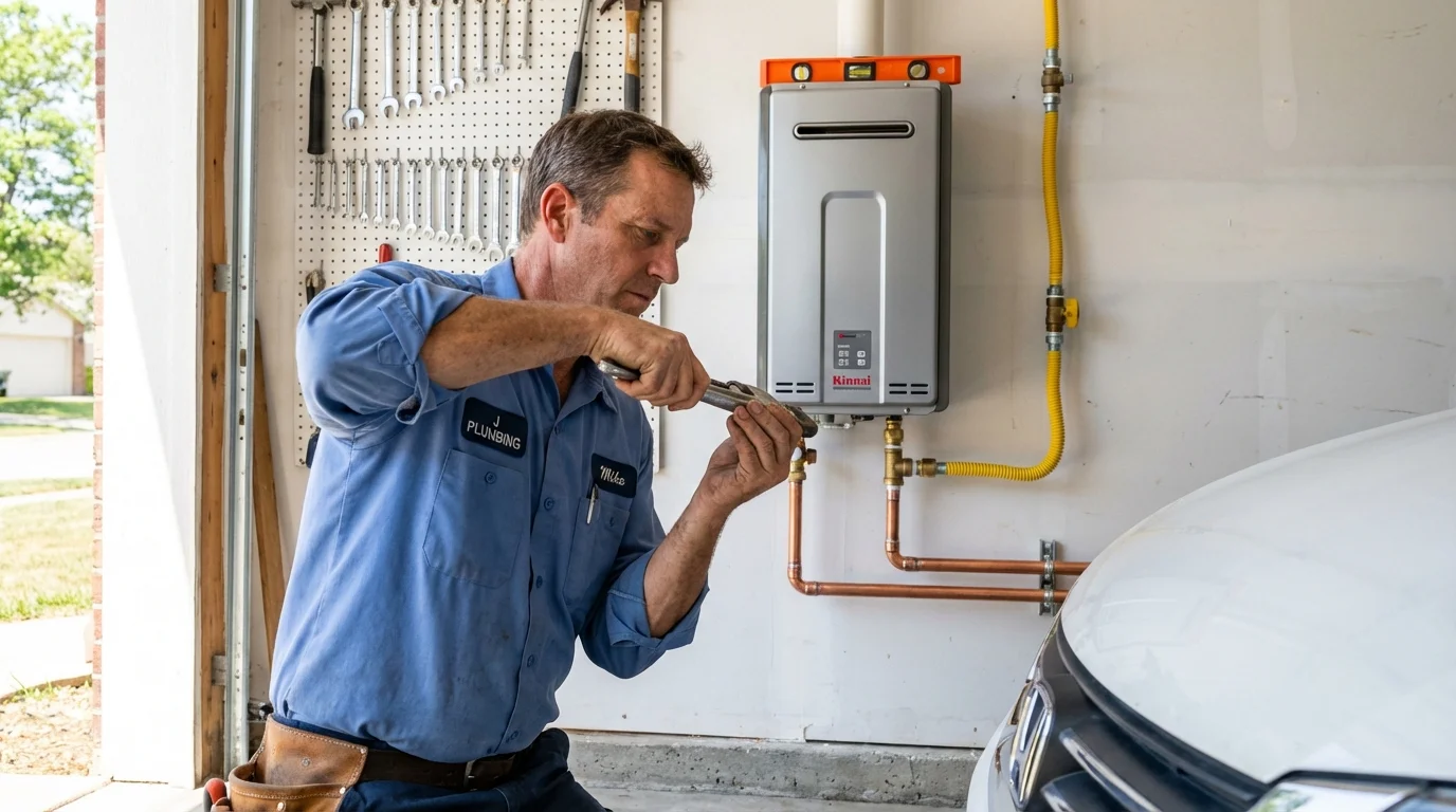 Tankless water heater installation by a Johns Plumbing LLC plumber in Sioux Falls